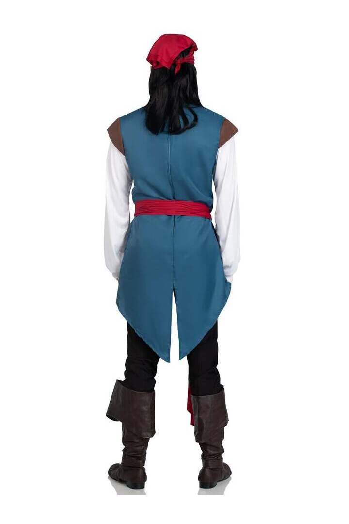 Leg Avenue Men's 3 PC Scoundrel Pirate Costume in Blue 5
