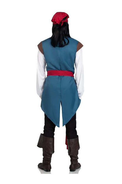 Leg Avenue Men's 3 PC Scoundrel Pirate Costume in Blue 5
