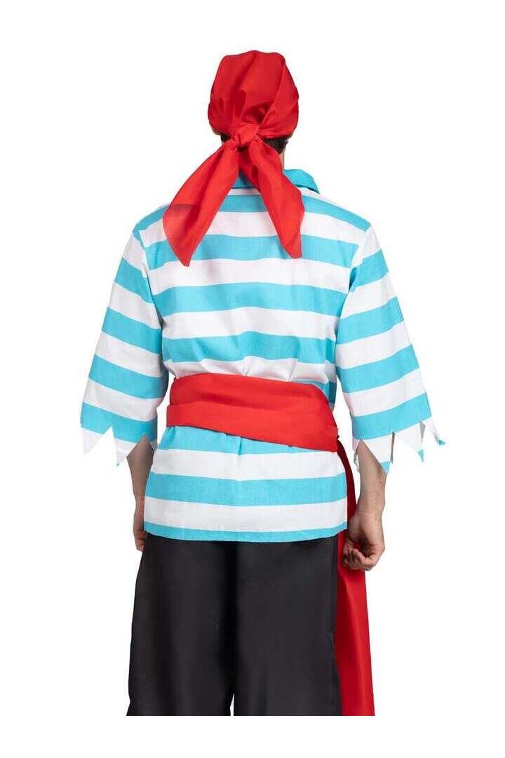Leg Avenue Men's 4 PC Pillaging Pirate Costume in Blue/White 2