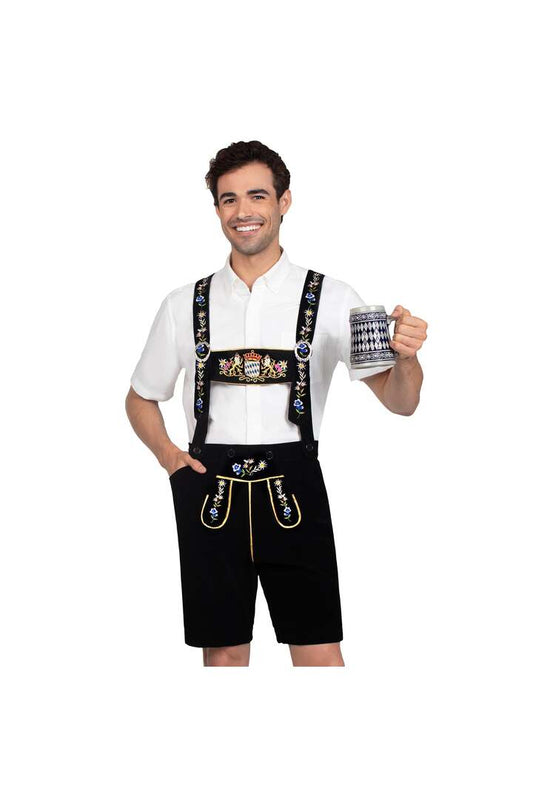 Leg Avenue Men's Bavarian Lederhosen Costume Black 