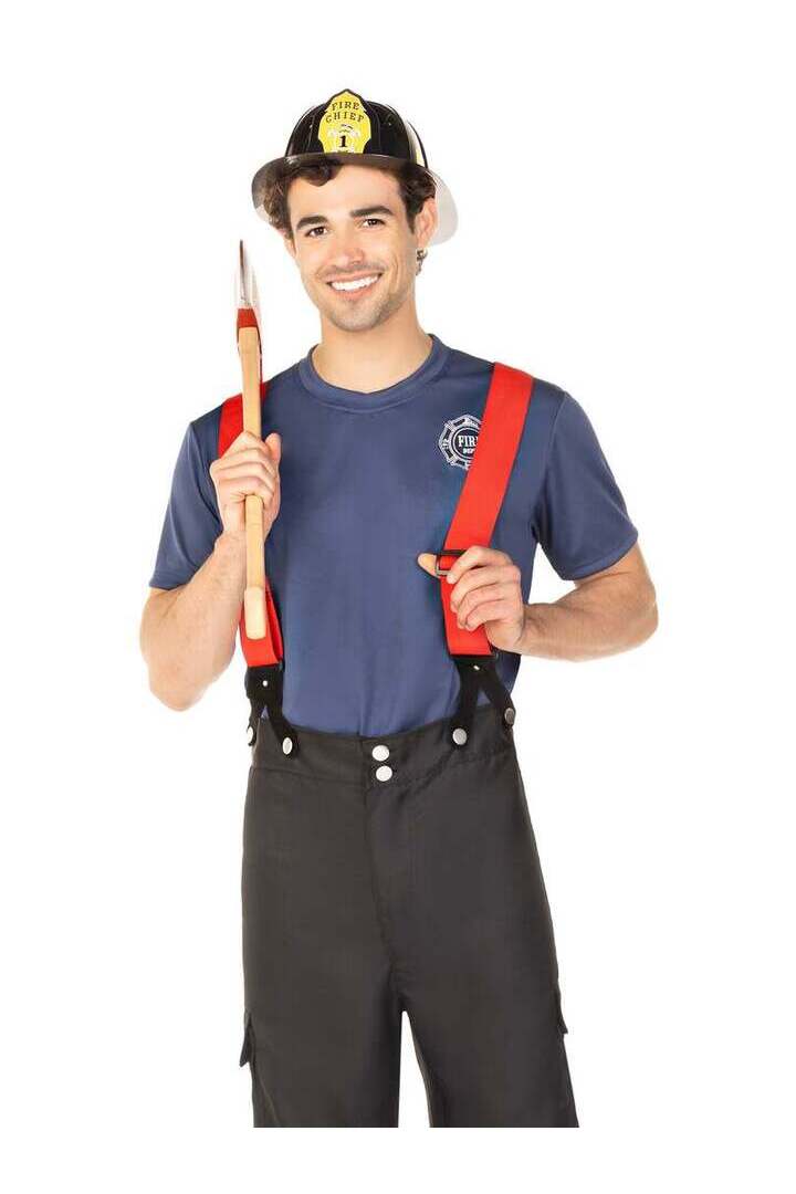 Leg Avenue Men's Fireman Costume in Black/Red 4
