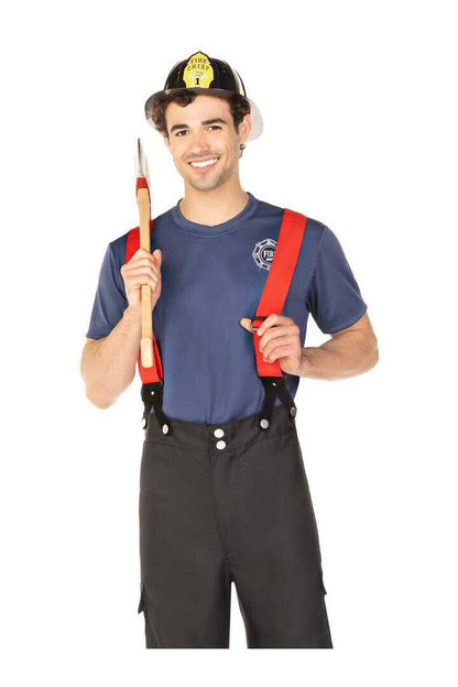 Leg Avenue Men's Fireman Costume in Black/Red 4