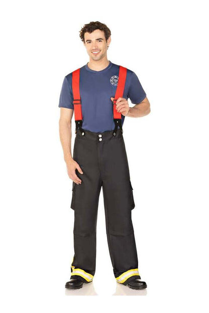 Leg Avenue Men's Fireman Costume in Black/Red 5