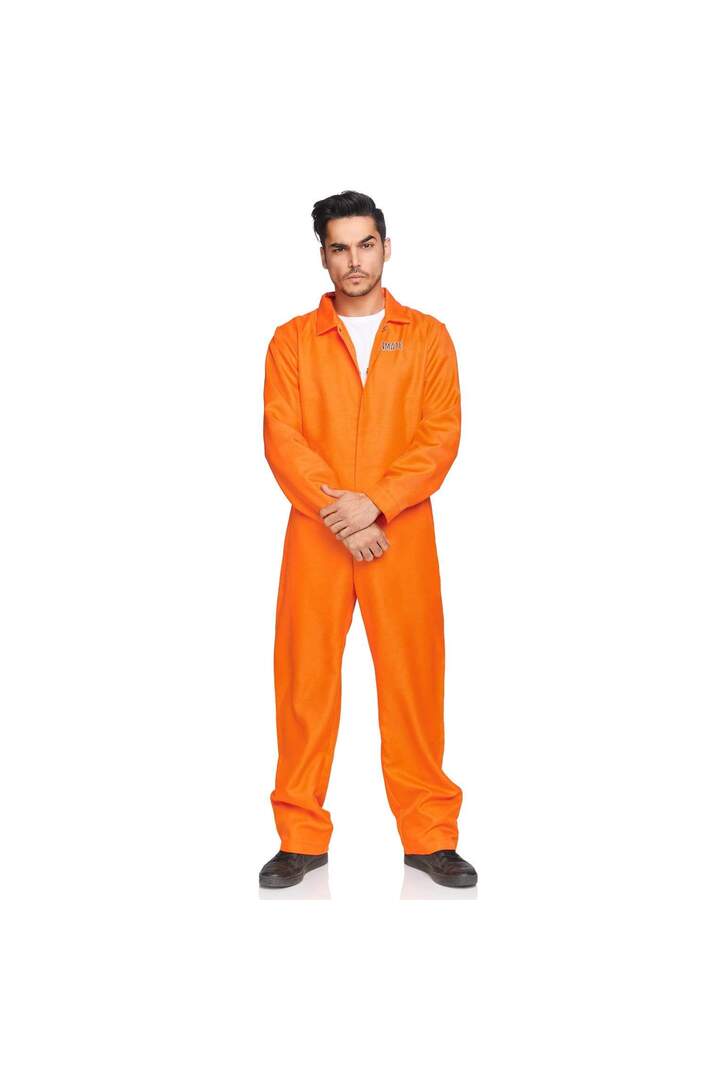 Leg Avenue Men's Orange State Prison Jumpsuit Costume Orange in One Size 3