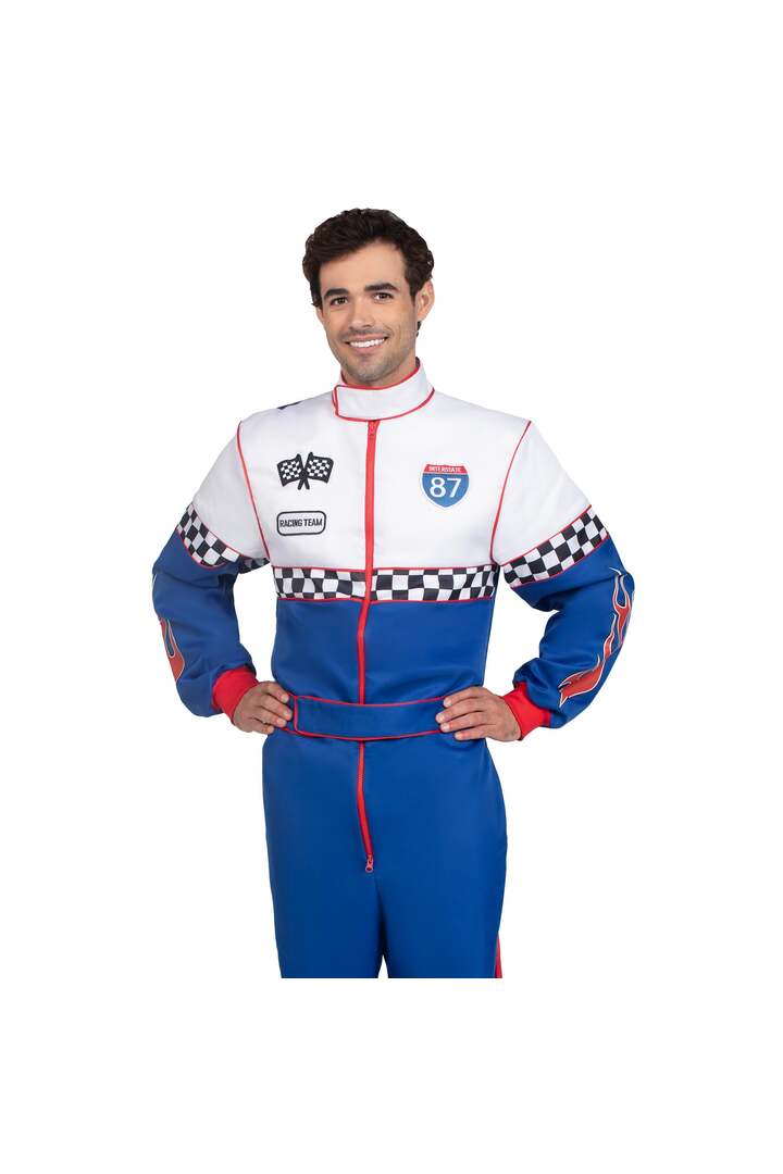 Leg Avenue Men's Speedway Racer Costume Blue/White 3