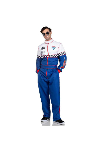 Leg Avenue Men's Speedway Racer Costume Blue/White 4