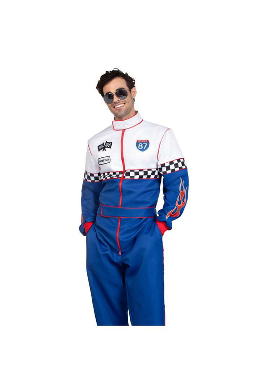 Leg Avenue Men's Speedway Racer Costume Blue/White 