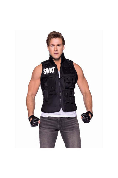 Leg Avenue Men's SWAT Commander Costume Black in One Size 