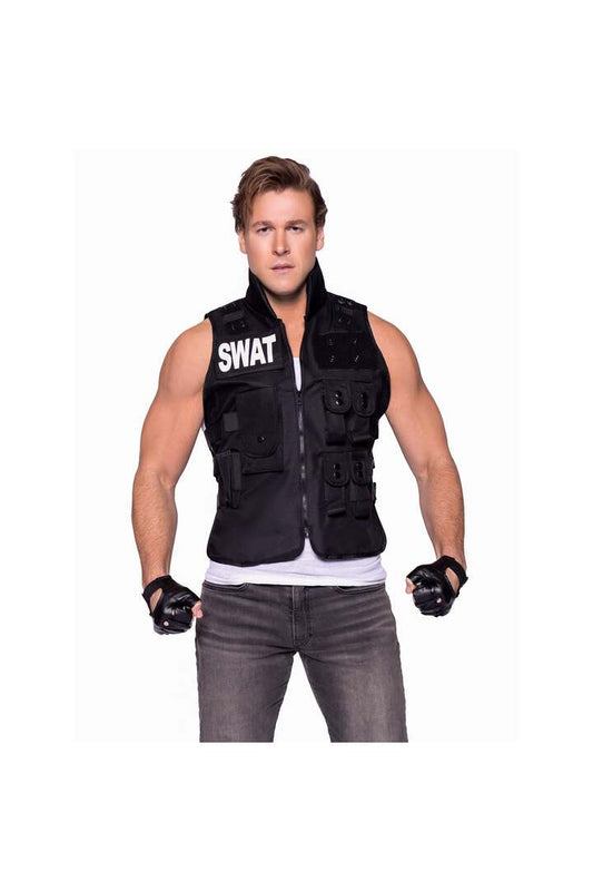 Leg Avenue Men's SWAT Commander Costume Black in One Size 