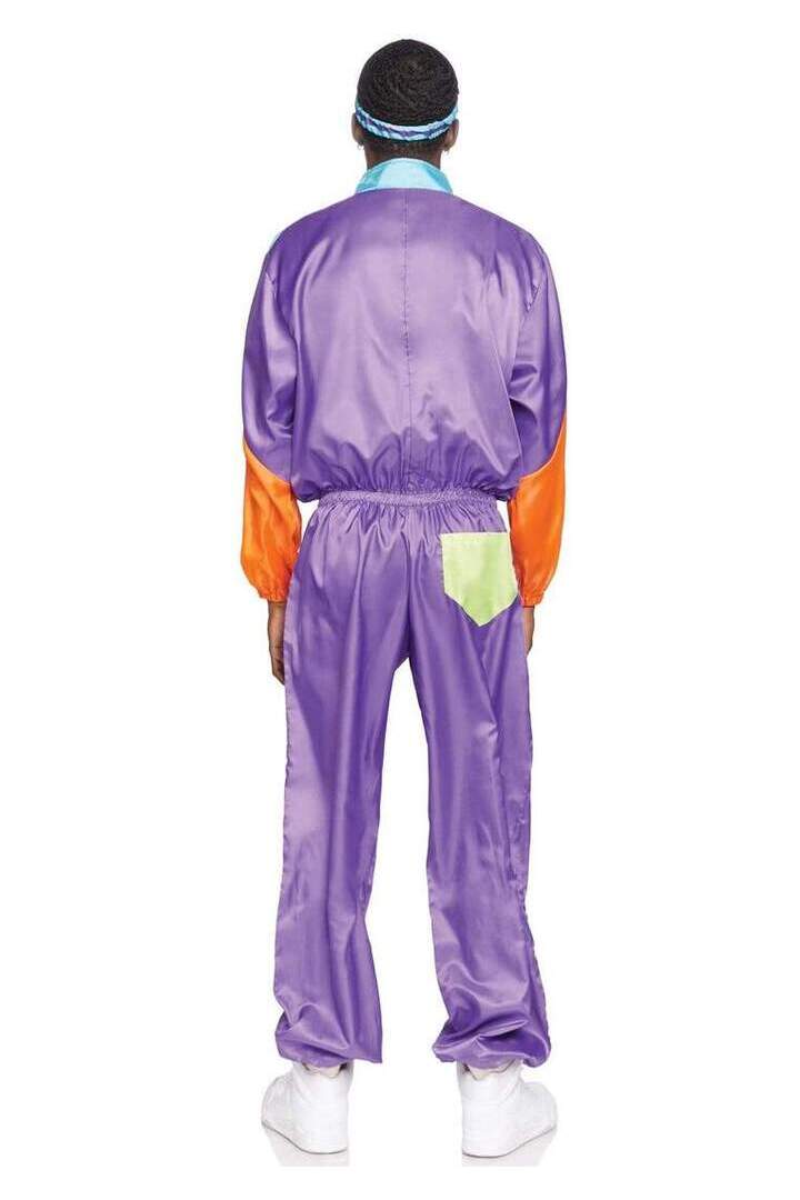 Leg Avenue Men's Track Suit 80s Costume in Purple 2