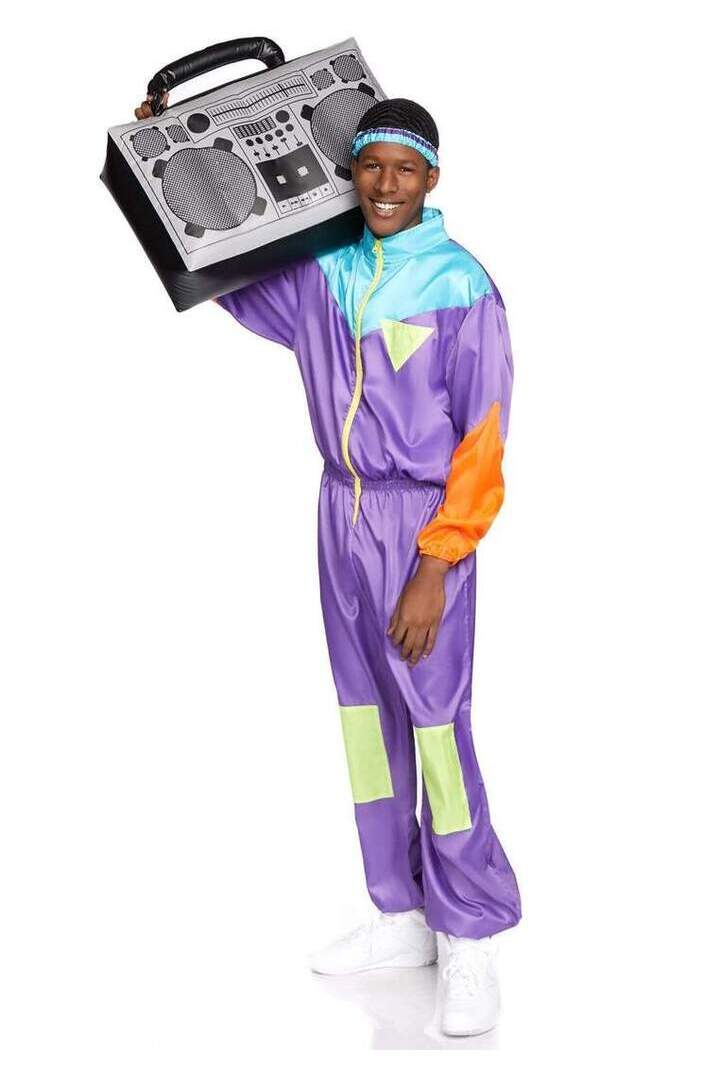Leg Avenue Men's Track Suit 80s Costume in Purple 4
