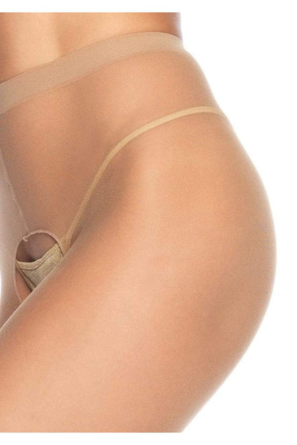 Leg Avenue Mercedes Sheer Crotchless Pantyhose in One Size  1