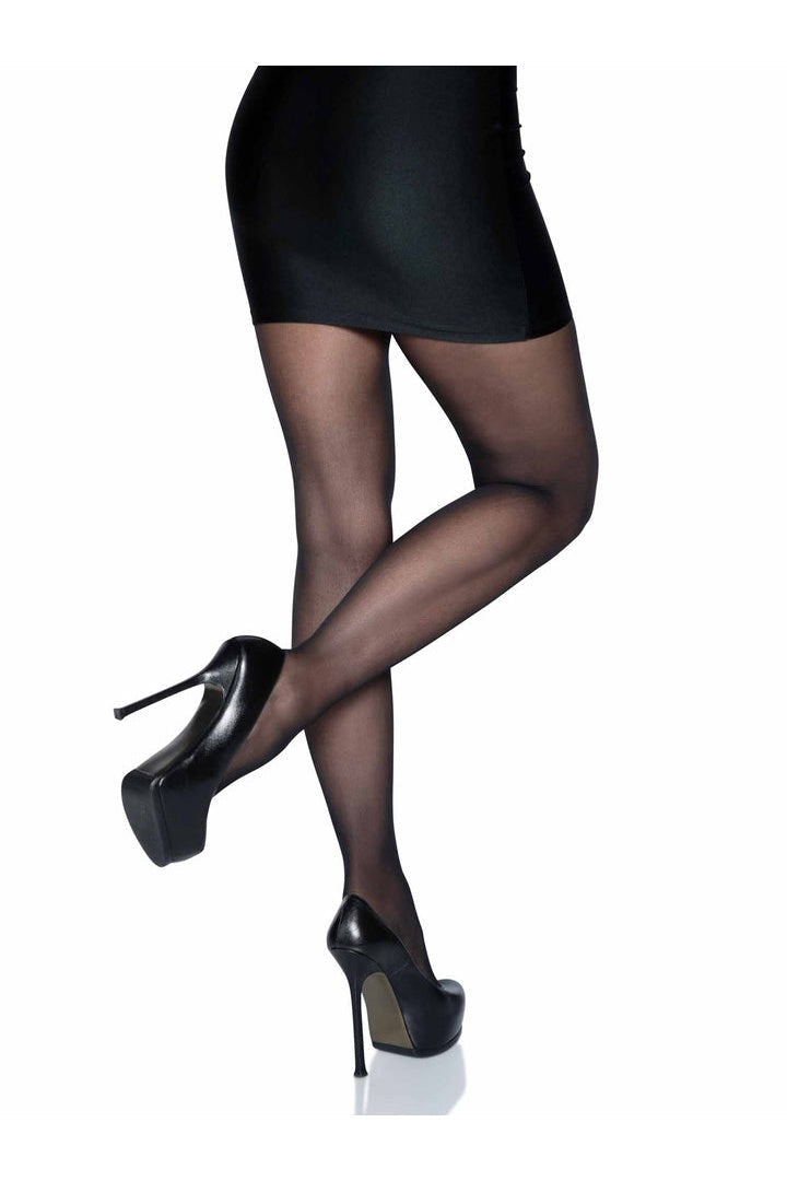 Leg Avenue Mercedes Sheer Crotchless Pantyhose in One Size  7