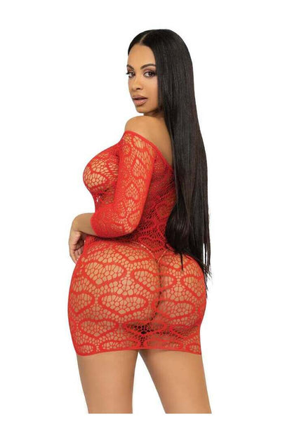 Leg Avenue Modern Love Heart Net Dress in One Size 11