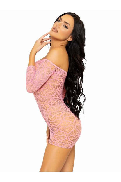 Leg Avenue Modern Love Heart Net Dress in One Size 7