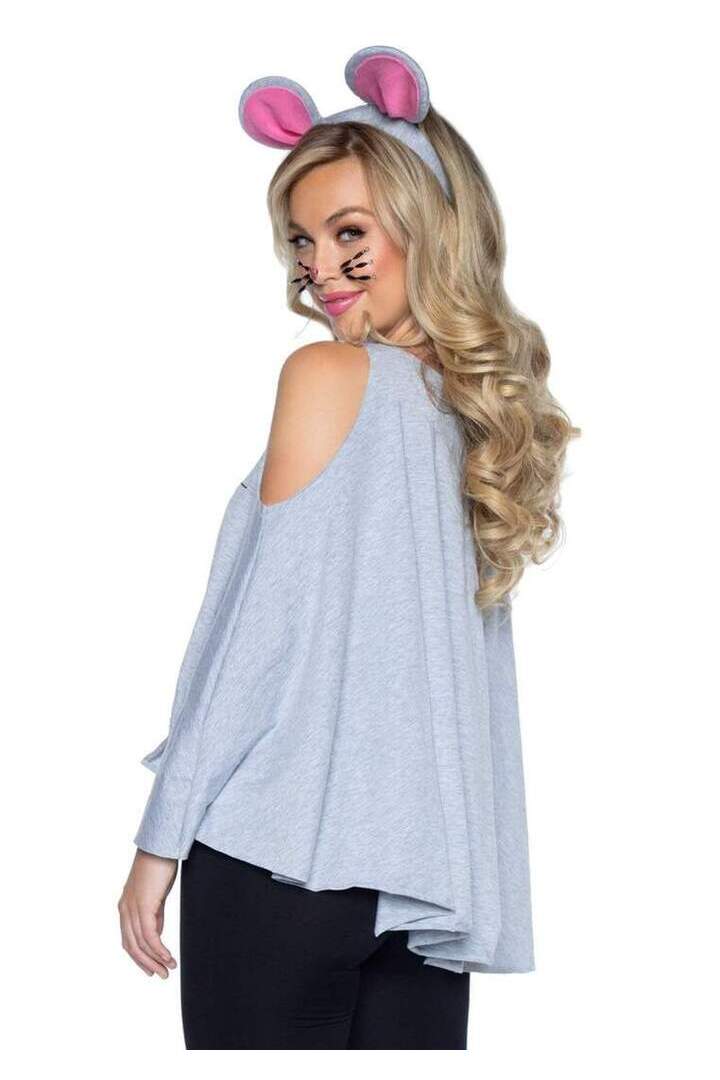 Leg Avenue Mouse Costume Poncho Set Grey in One Size 1
