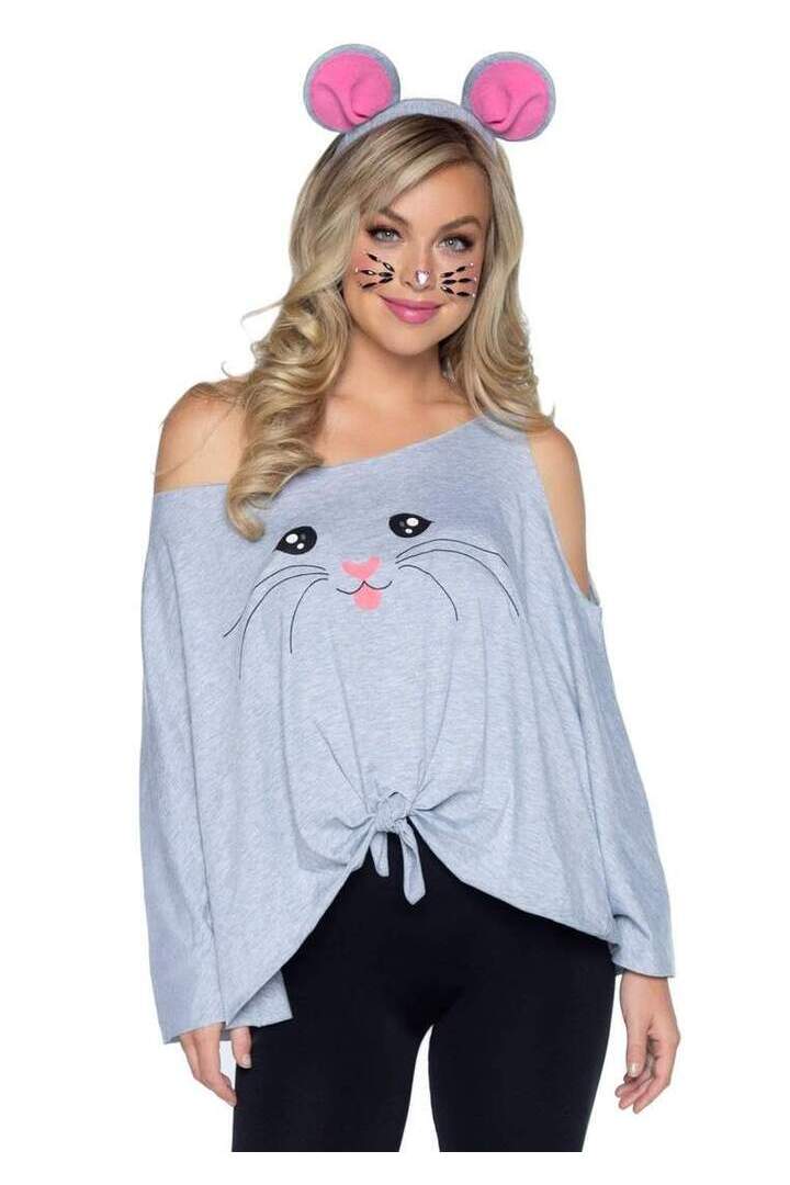 Leg Avenue Mouse Costume Poncho Set Grey in One Size 