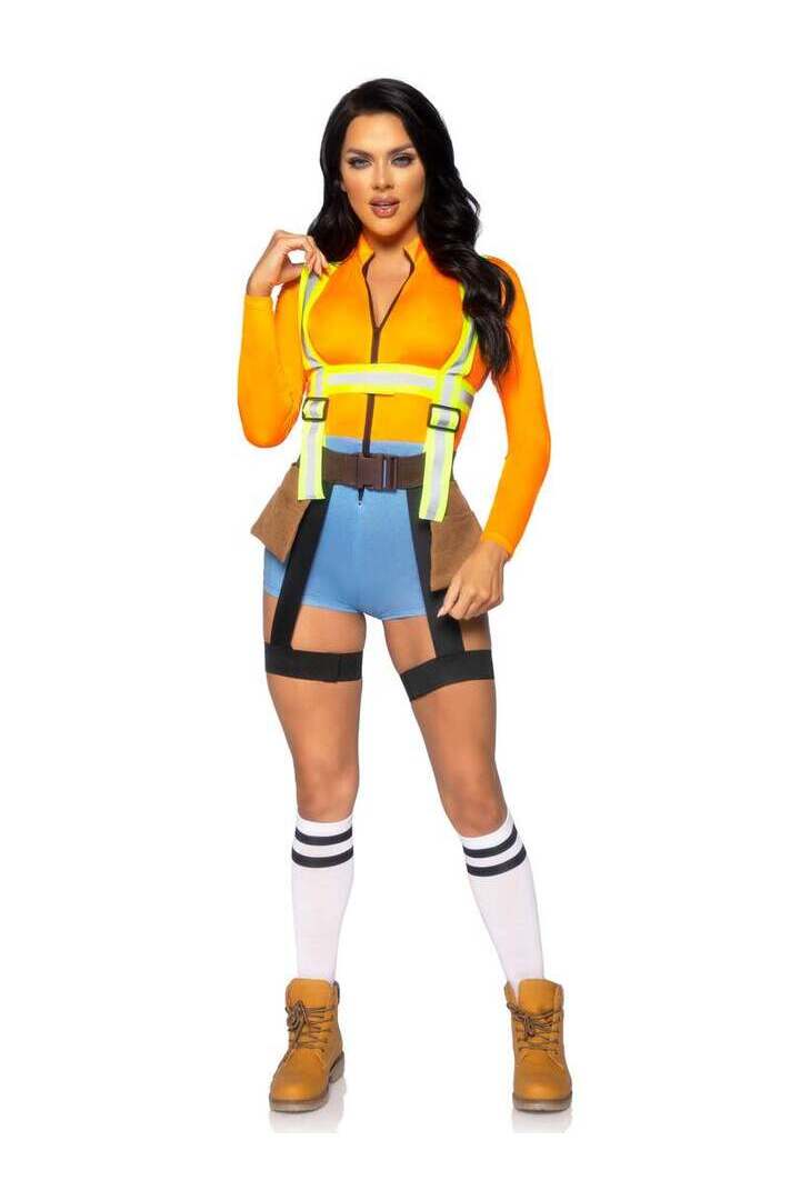 Leg Avenue Nailed It Construction Worker Costume in Orange 4