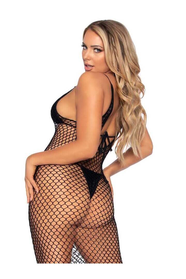 Leg Avenue Never Enough Backless Maxi Dress in One Size 8
