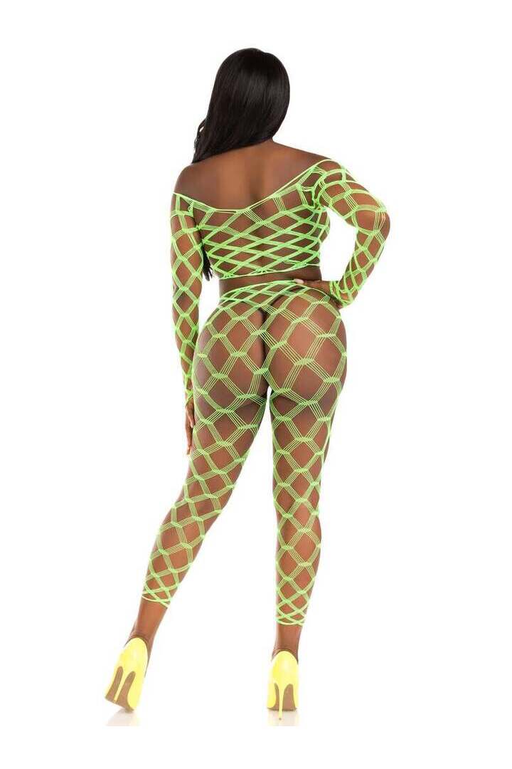 Leg Avenue Never Say Never Crop Top and Tights Set in One Size 10
