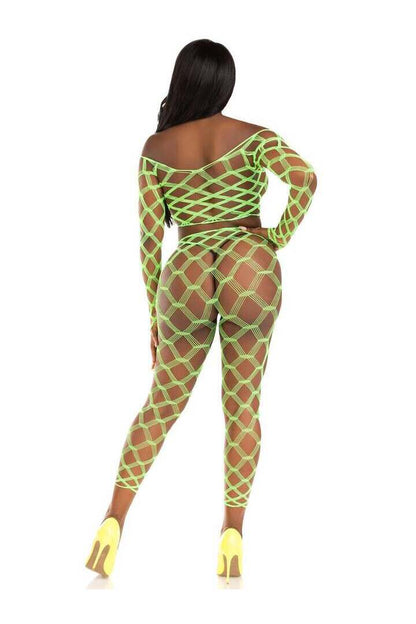 Leg Avenue Never Say Never Crop Top and Tights Set in One Size 10