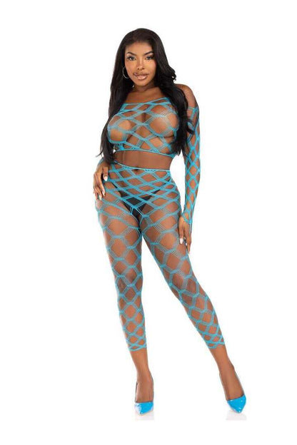 Leg Avenue Never Say Never Crop Top and Tights Set in One Size 14