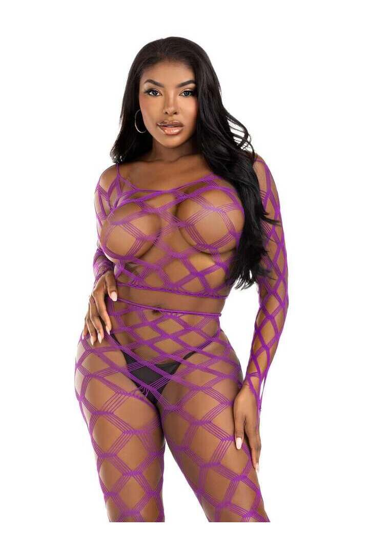 Leg Avenue Never Say Never Crop Top and Tights Set in One Size 16