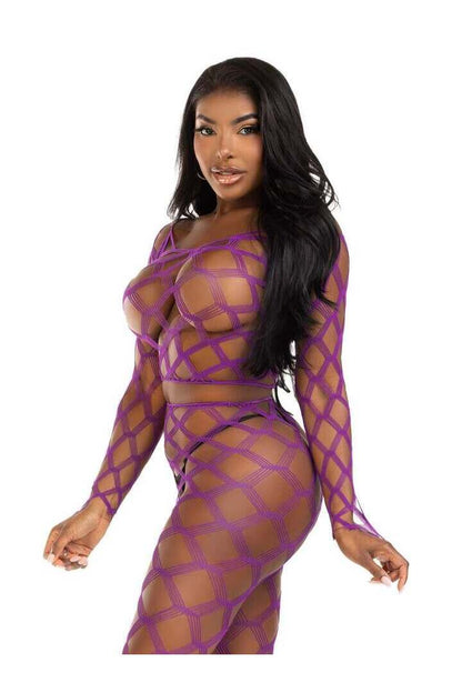 Leg Avenue Never Say Never Crop Top and Tights Set in One Size 18