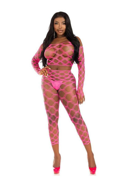 Leg Avenue Never Say Never Crop Top and Tights Set in One Size 4