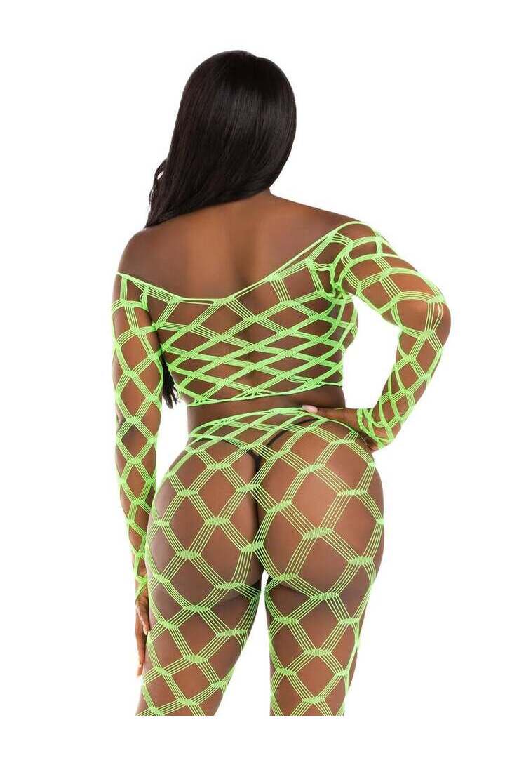 Leg Avenue Never Say Never Crop Top and Tights Set in One Size 7