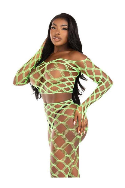 Leg Avenue Never Say Never Crop Top and Tights Set in One Size 8
