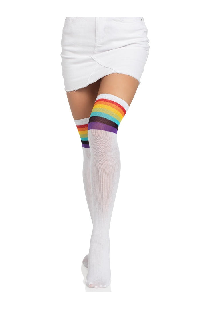 Leg Avenue Nia Rainbow Thigh High Stockings Rainbow in One Size  2
