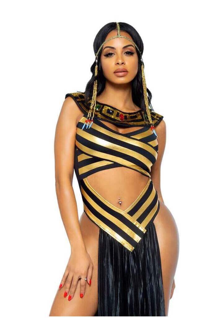 Leg Avenue Nile Queen Catsuit Costume in Gold/Black 3