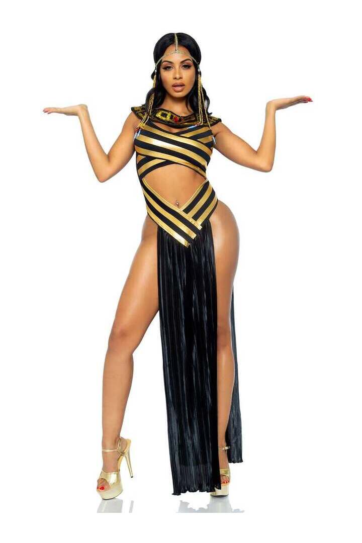 Leg Avenue Nile Queen Catsuit Costume in Gold/Black 7