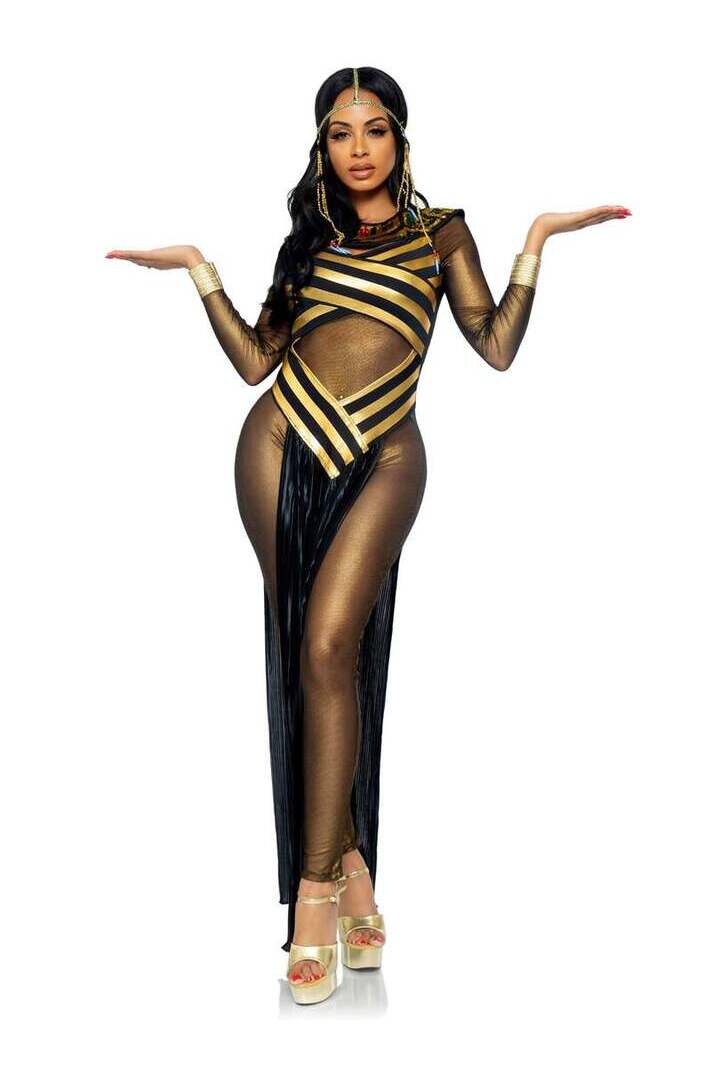 Leg Avenue Nile Queen Catsuit Costume in Gold/Black 8
