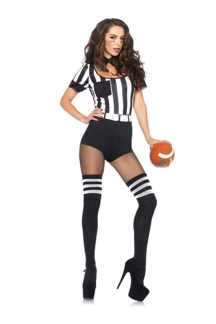 Leg Avenue No Rules Referee Sports Costume in Black/White 3