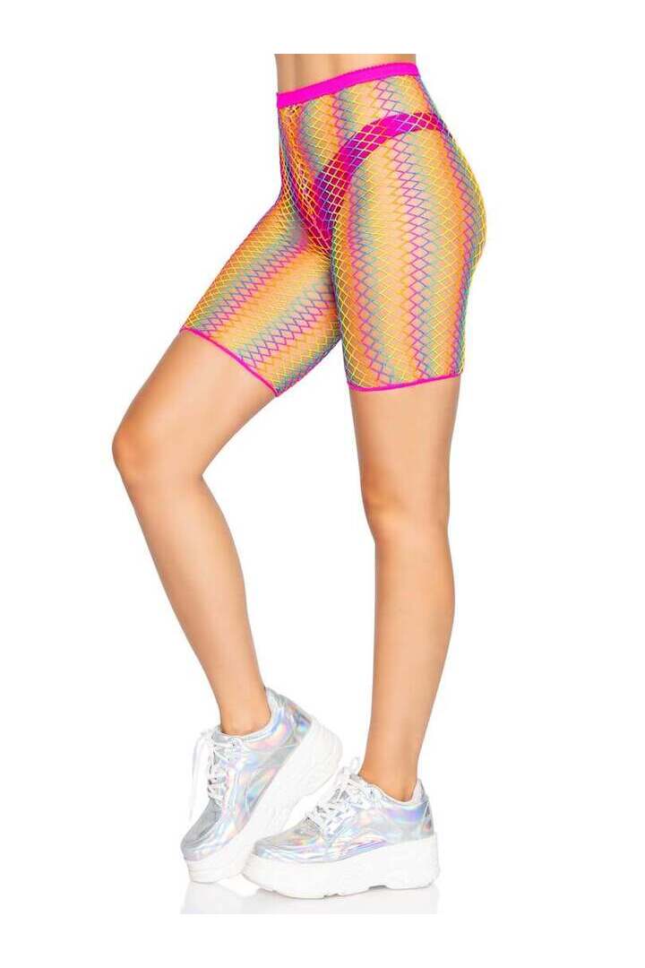 Leg Avenue Ombre Rainbow Biker Shorts Rainbow in One Size 2