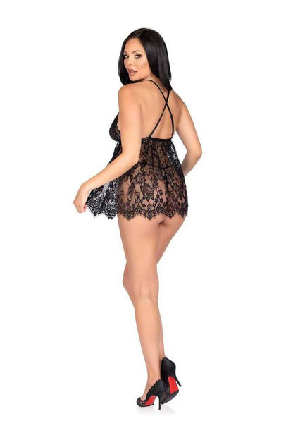 Leg Avenue On My Mind Lace Babydoll Set 11