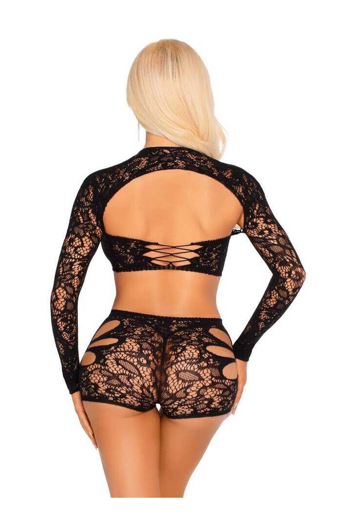 Leg Avenue Only Tonight Bra and Panty Set Black in One Size 4