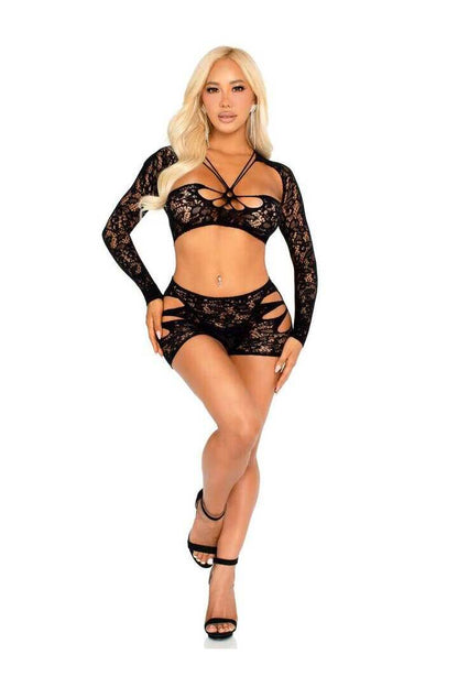 Leg Avenue Only Tonight Bra and Panty Set Black in One Size 5