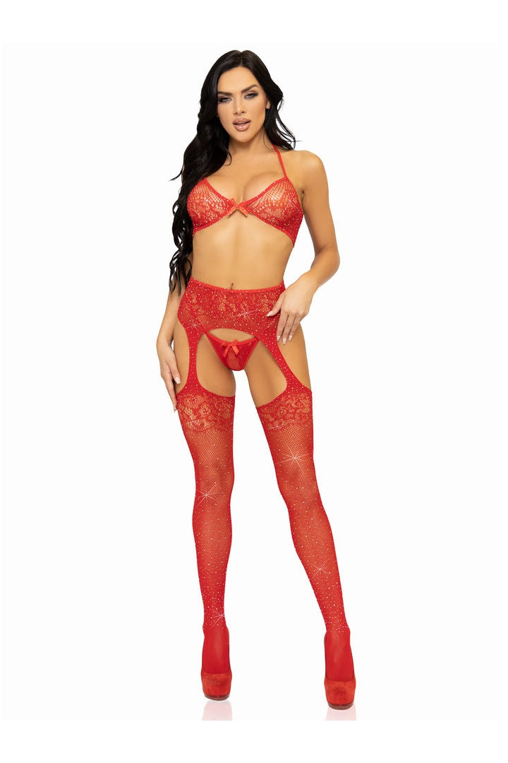 Leg Avenue Opposites Attract Bra and Panty Set in One Size  13