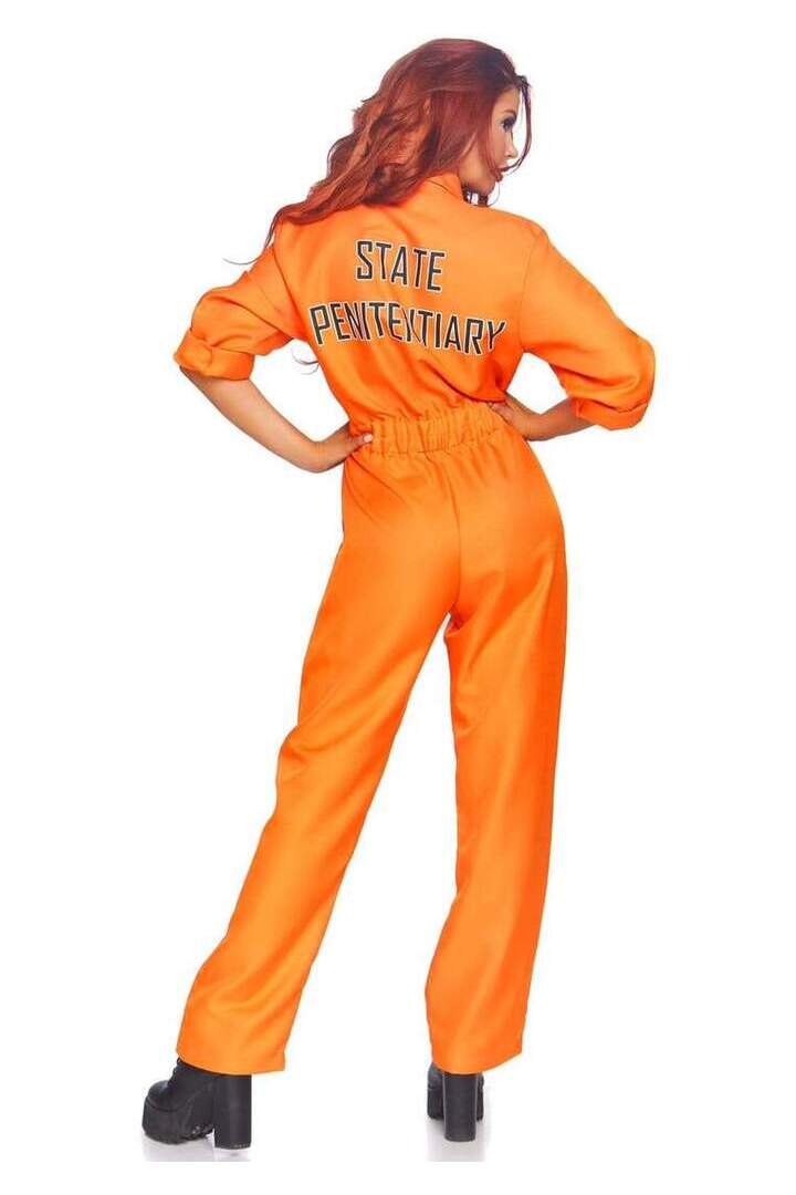 Leg Avenue Orange Prison Jumpsuit for Women in One Size 2