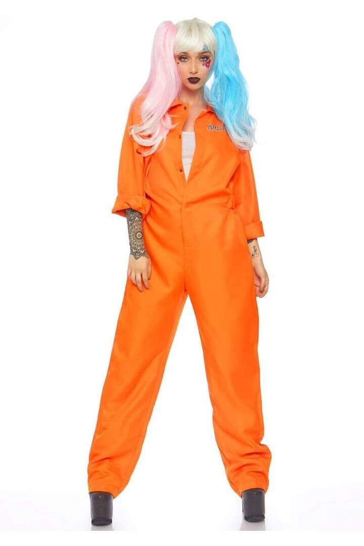 Leg Avenue Orange Prison Jumpsuit for Women in One Size 6