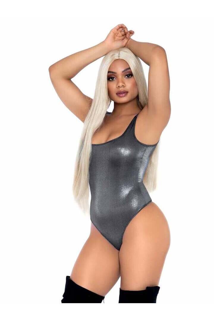 Leg Avenue Party Girl Shimmer Thong Bodysuit 2