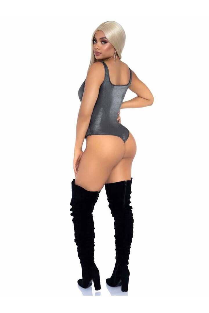 Leg Avenue Party Girl Shimmer Thong Bodysuit 4
