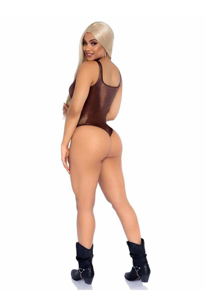 Leg Avenue Party Girl Shimmer Thong Bodysuit 9