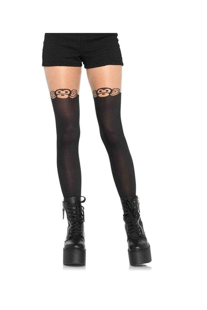 Leg Avenue Perrie Monkey Business Women's Tights Black in One Size 