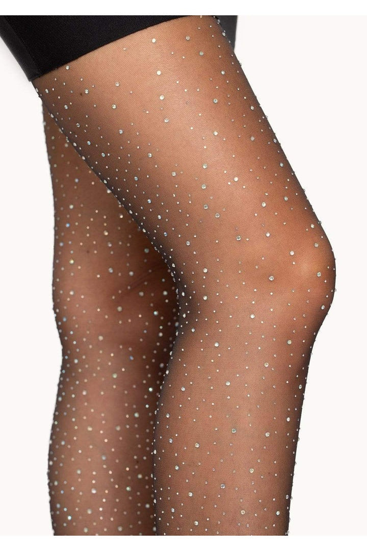 Leg Avenue Petra Sheer Rhinestone Pantyhose in One Size  2