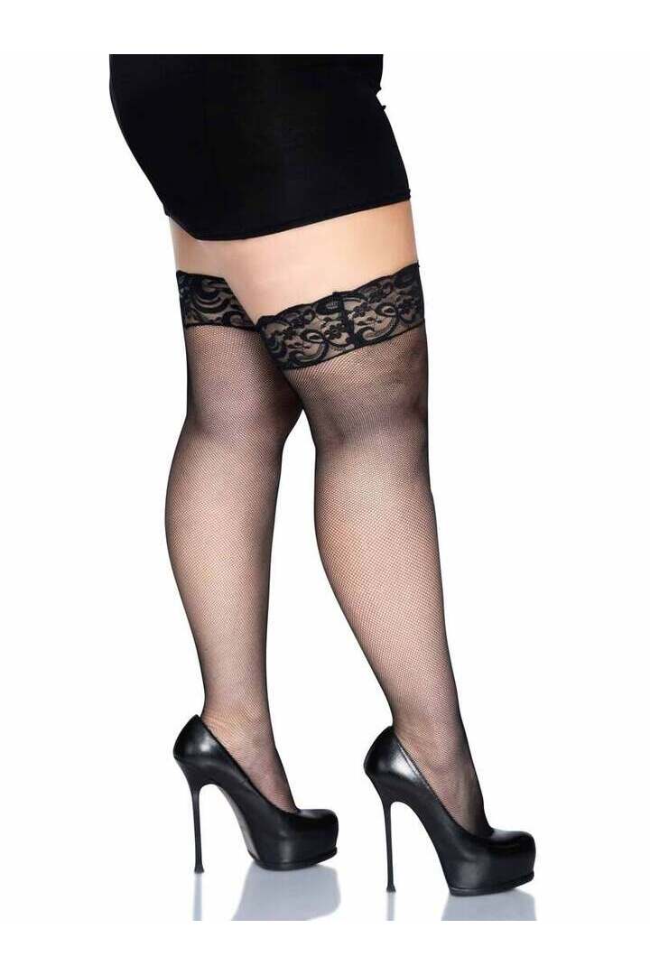 Leg Avenue Pia Plus Micro Net Thigh Highs in 1X/2X 2