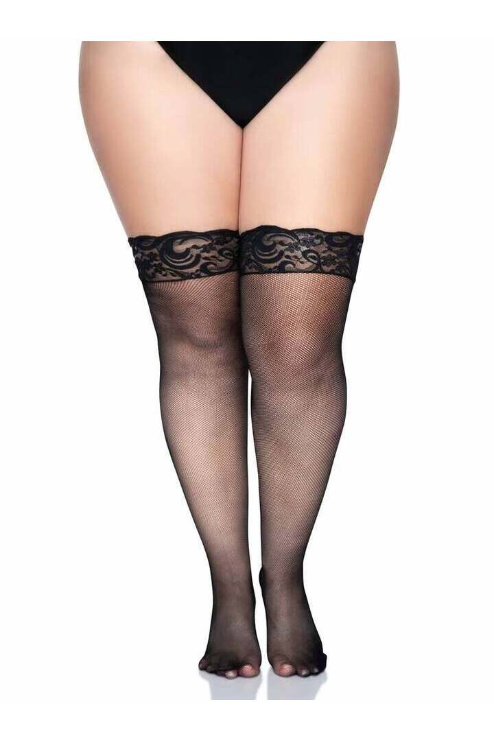 Leg Avenue Pia Plus Micro Net Thigh Highs in 1X/2X 3